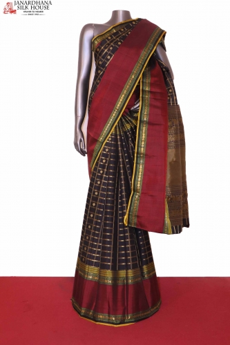 Exclusive Black Kanjeevaran Wedding Silk saree